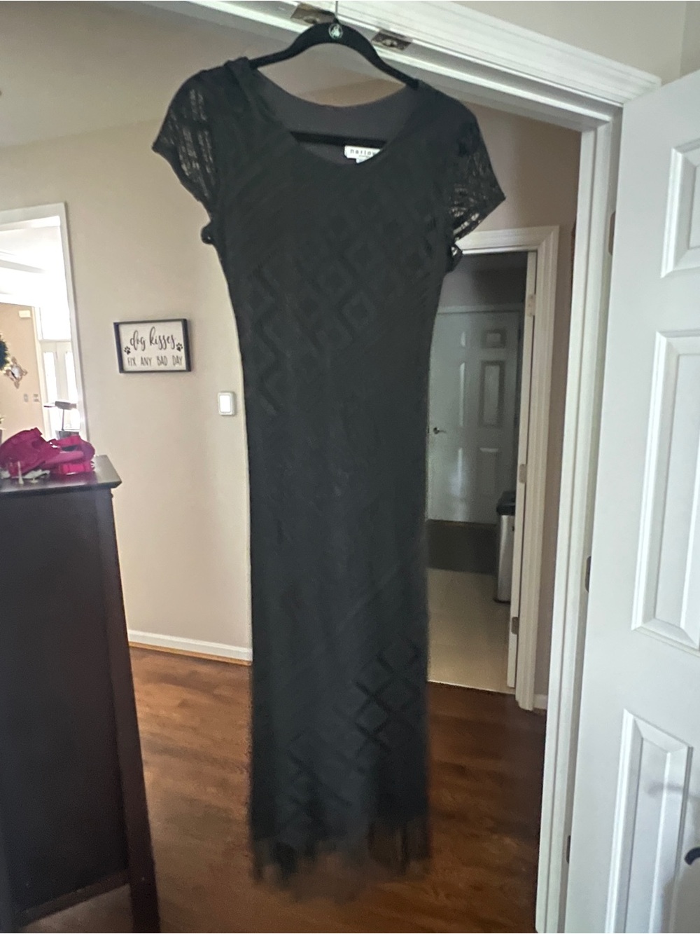 Harlow Black Lace Midi Dress
